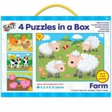 Set 4 puzzle-uri Animale de la ferma (4, 6, 8, 12 piese)